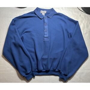 VTG 70s 80s Chess KingPolo Mens Sweater Blue S Long Sleeve Retro